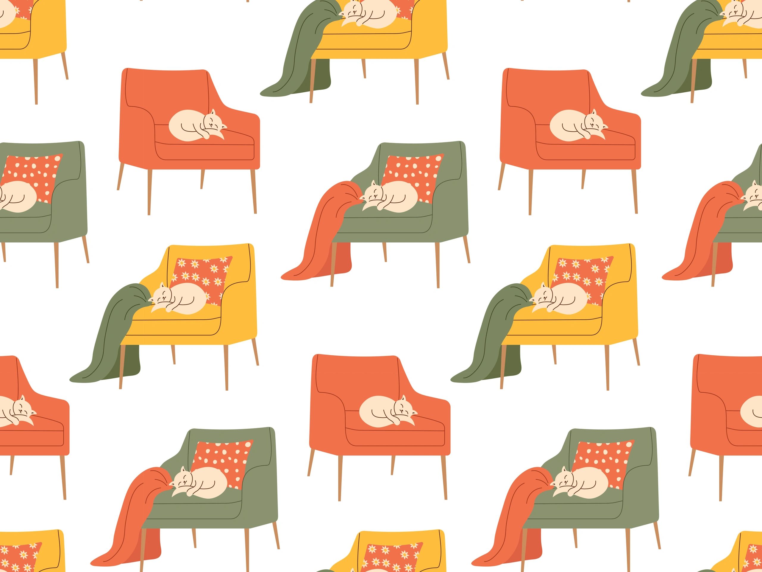 colorful cat themed pattern